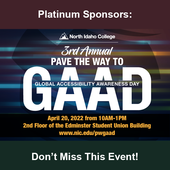 3rd Annual Pave the Way to Global Accessibility Awareness Day. April 20 from 10am to 1 pm. 2nd floor of the edminster Student Union Building.